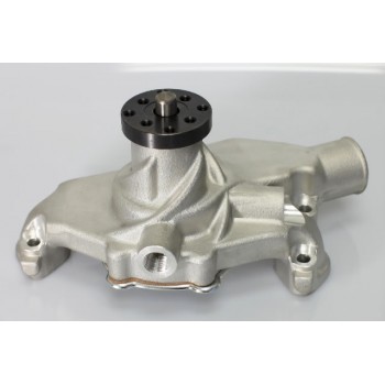 CHEVY SBC SHORT WATER PUMP ALUMINUM SATIN HIGH VOLUME STAINLESS BOLT KIT INCLUDED BEST AVAILAILABLE